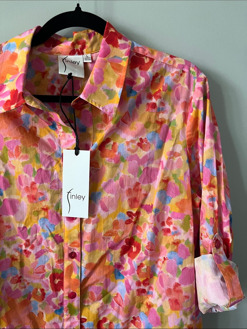 Finley NWT Jenna Dress Capri Floral Button Down 100% Cotton Dress - Picture 9 of 13